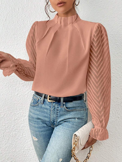 Chiffon Half-Turtleneck Top