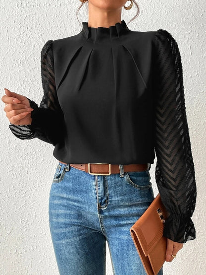 Chiffon Half-Turtleneck Top