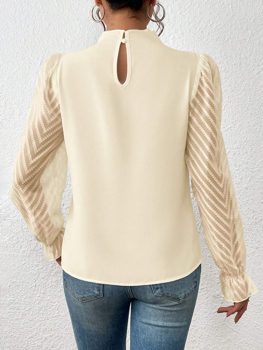 Chiffon Half-Turtleneck Top