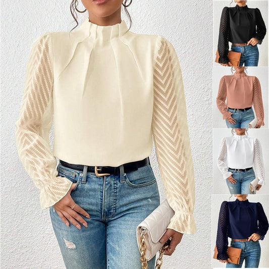 Chiffon Half-Turtleneck Top