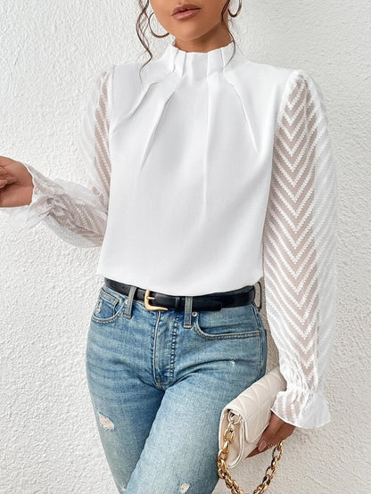 Chiffon Half-Turtleneck Top